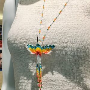 Colorful Beaded Bird Necklace